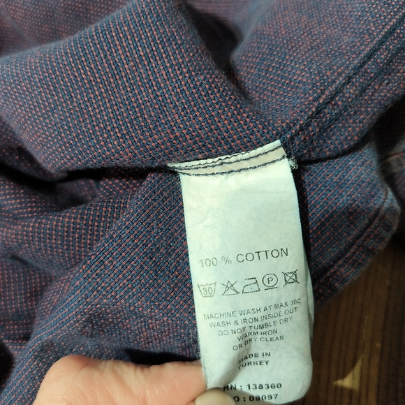 Men's Purple Button-Up Shirt 32 Bar Blues "Bluescape" Size Large - Picture 7 of 7